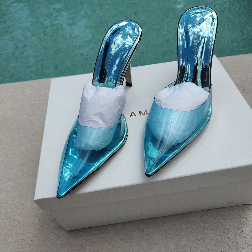 Good American Cinder-F*Cking-Rella Mule Heels
